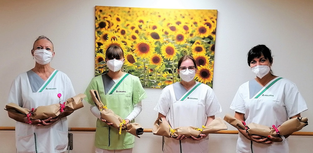 Vier neue Auszubildende an der Asklepios Orthopädischen Klinik Lindenlohe