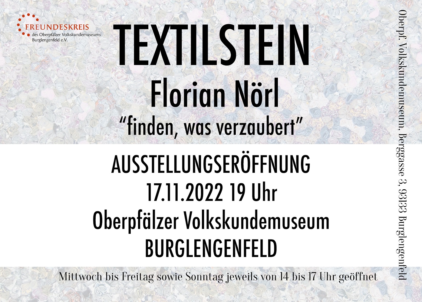 Ausstellung „finden, was verzaubert“ – TEXTILSTEIN von Florian Nörl